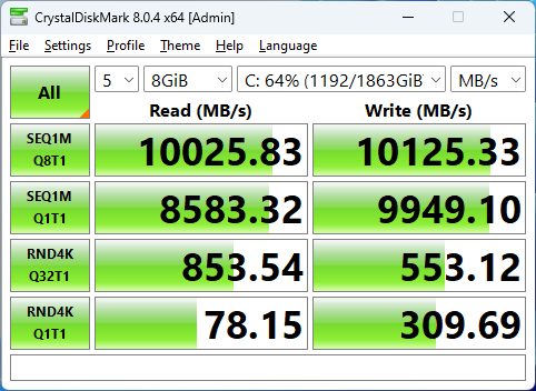 Seagate FireCuda 540 2TB CrystalDiskMark 8GB