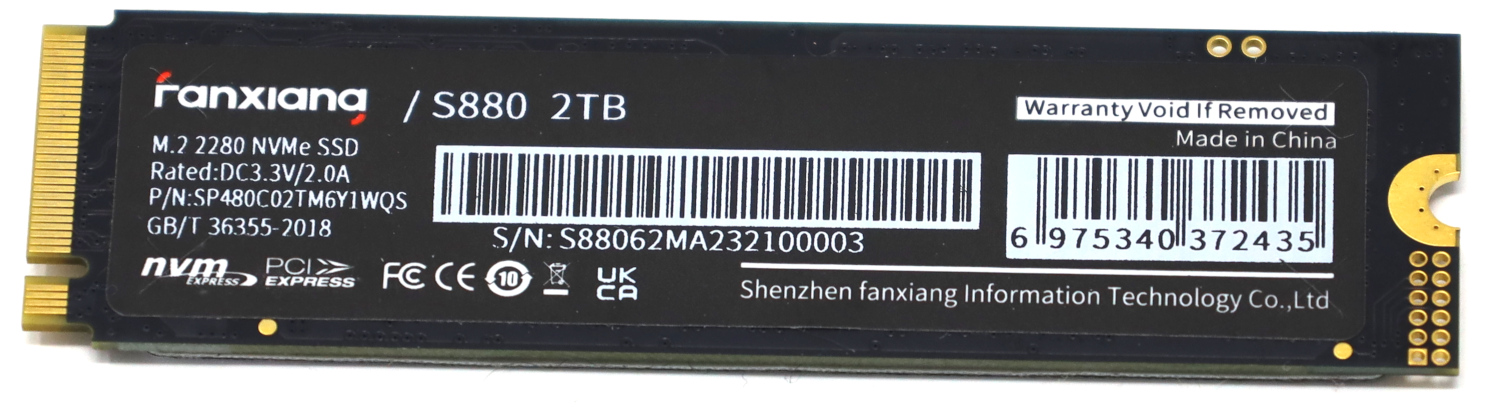 Fanxiang S880 2TB Back