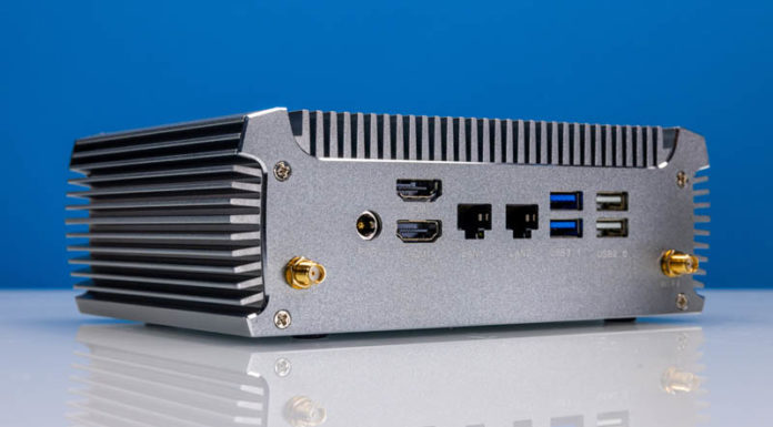 Fanless AMD Ryzen 7 5800U Desktop Review Fanless 2x 2.5GbE AMD Ryzen 7 5800U Desktop Rear Angle 2