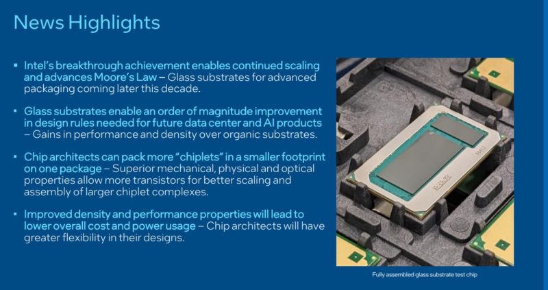 Intel Glass Substrate 2023 Highlights