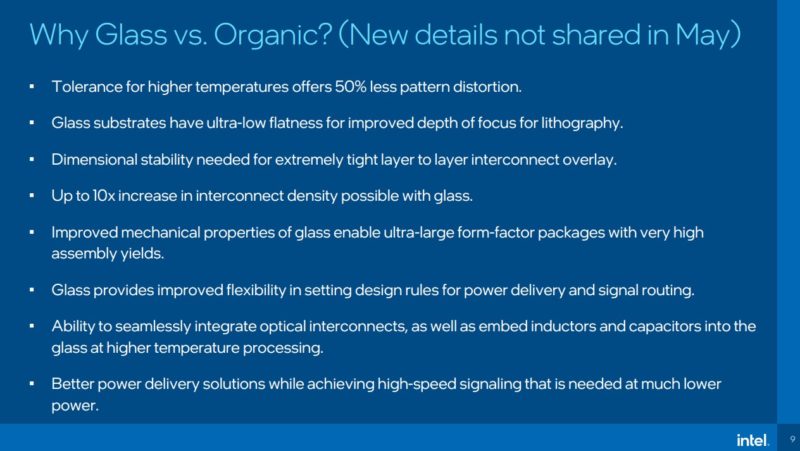 Intel Glass Substrate 2023 Why Glass Versus Organic