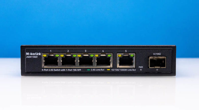 MokerLink 2G05110GS 5-port 2.5GbE 1-port 10GbE Switch Review MokerLink 2G05110GS Front