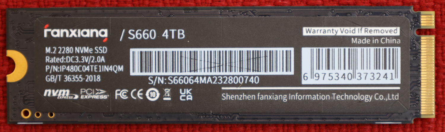 fanxiang S660 4TB Back