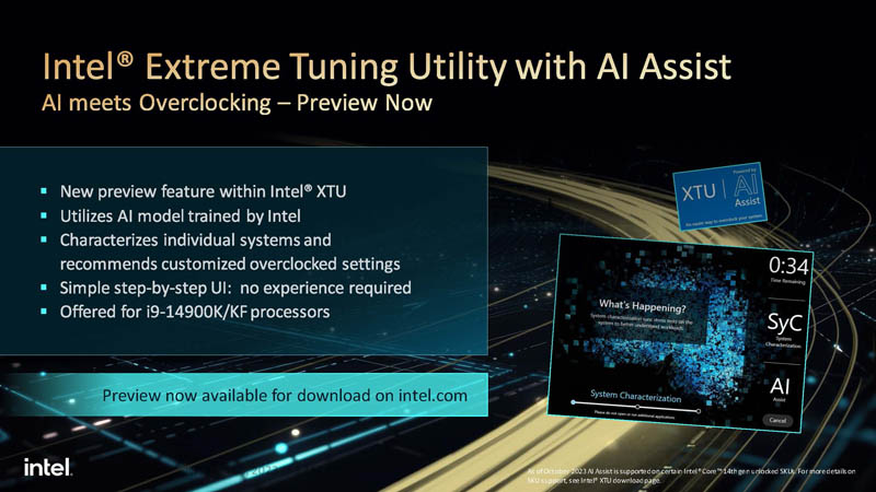 Intel Core 14th Gen S Series Intel Extreme Tuning Utility With AI Assist