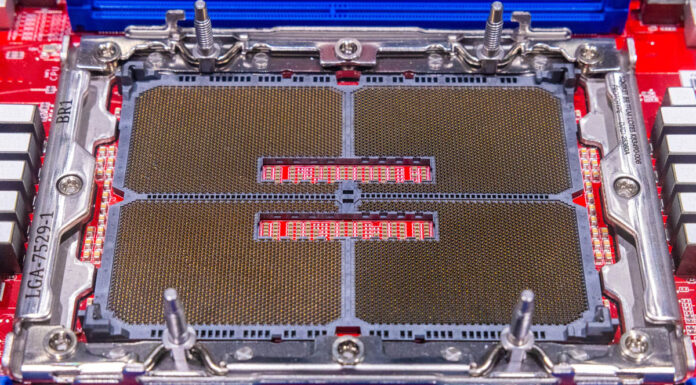 Massive Intel LGA7529 Socket for Sierra Forest at OCP Summit 2023 Intel LGA 7529 1 Socket Pins At OCP Summit 2023 2