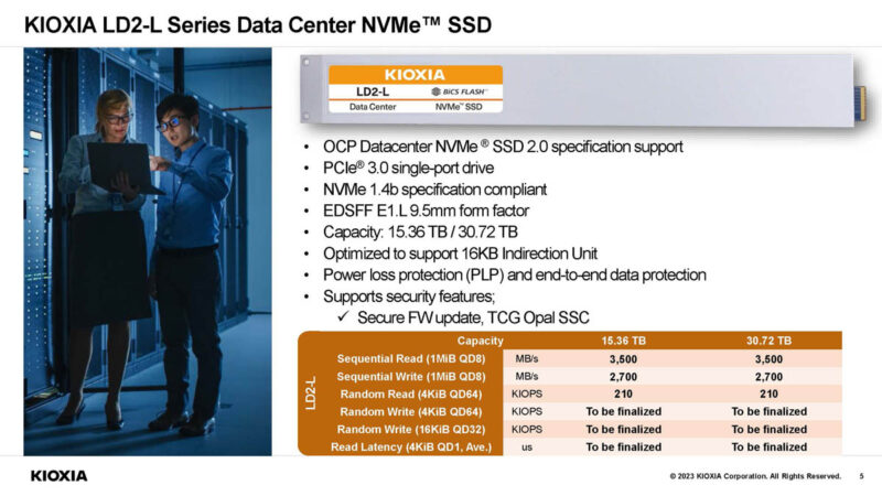 KIOXIA LD2 L E1.L NVMe SSD OCP 2023
