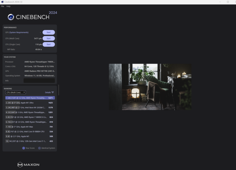 AMD Ryzen Threadripper 7980X Stock Cinebench 2024