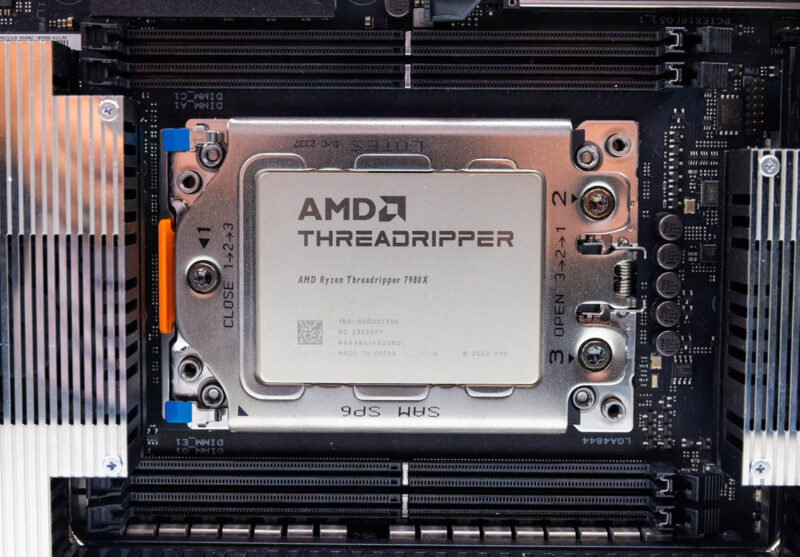 AMD Ryzen Threadripper 7980X In ASUS Pro WS TRX50 SAGE WIFI 2
