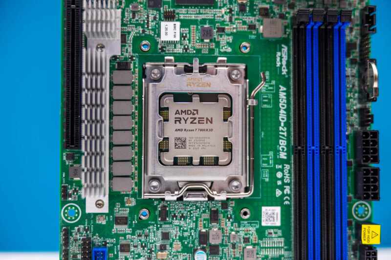 ASRock Rack AM5D4ID 2T BCM AMD Ryzen 7 7800X3D Installed