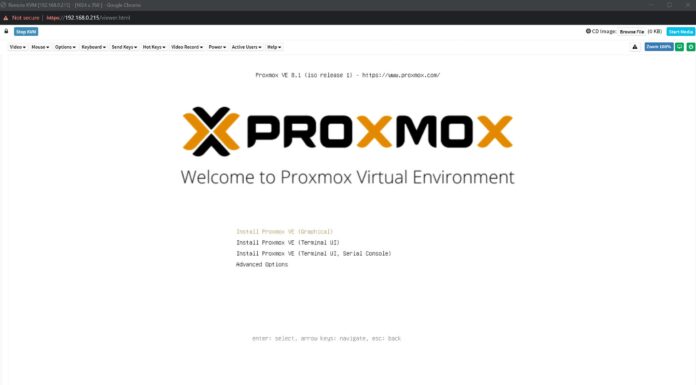 How to Start Stop and List Proxmox VE Virtual Machines via the CLI ASRock Rack Proxmox VE 8.1 HTML5 IKVM