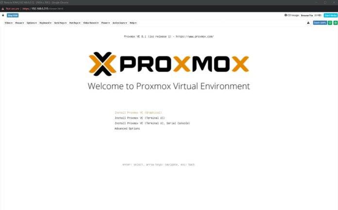 ASRock Rack Proxmox VE 8.1 HTML5 IKVM