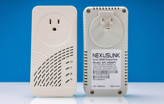 NexusLink GPL 2000PT G.hn 2000 Powerline Adapter Front And Back