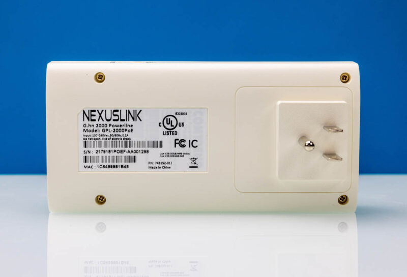 NexusLink GPL 2000PoE G.hn 2000 Powerline Adapter With PoE Plug And Label Side 2 1