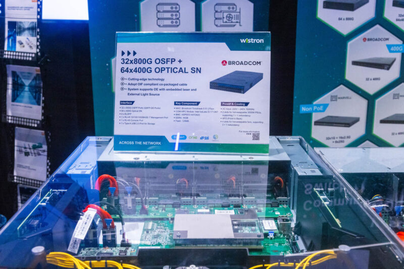 Wistron 32x 800GbE OSFP And 64x 400GbE Optical SN Switch Broadcom Tomahawk 5 At OCP Summit 2023 3