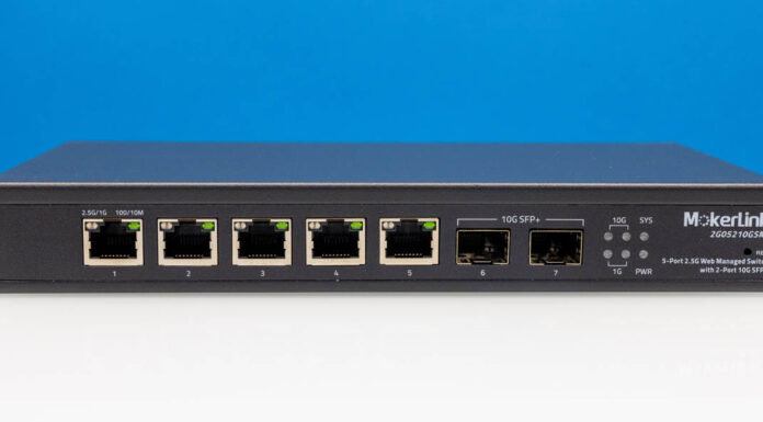 MokerLink 2G05210GSM Web Managed 5-Port 2.5GbE and 10GbE Switch Review MokerLink 2G05210GSM Front