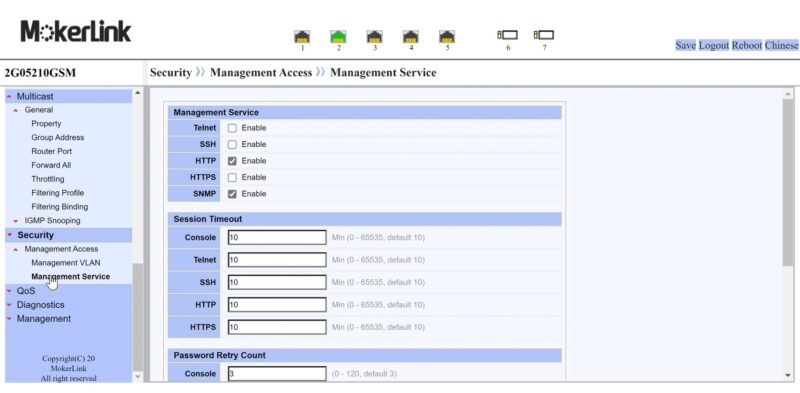 Mokerlink 2G05210GSM Management Services