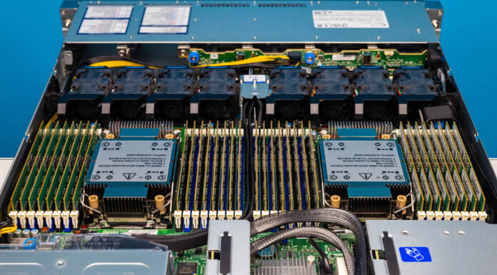 1st and 2nd Gen Intel Xeon to 5th Gen Intel Xeon Consolidation Supermicro SYS 121H TNR CPUs And Memory Rear