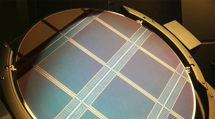 STMicroelectronics makes a 18K Big Sky Sensor So Large Only Four on a 300mm Wafer Big Sky Sensor Wafer Credit STMicroelectronics Copy