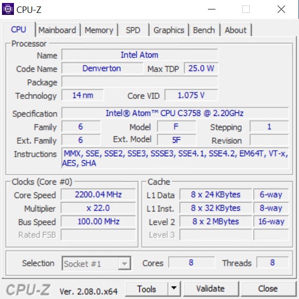 Qotom C3758 CPU Z