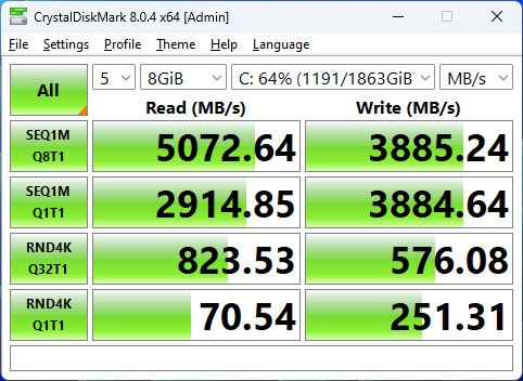 Samsung 990 EVO 2TB 2TB CrystalDiskMark 8GB