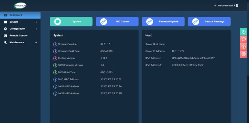 Supermicro IPMI Dashboard Intel Xeon E 2400