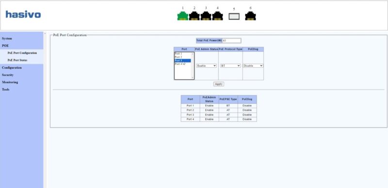 Hasivo Web Management PoE BT And AT