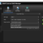 QNAP External RAID Manager QNAP TR 002 Create RAID Group Select Resync Priority