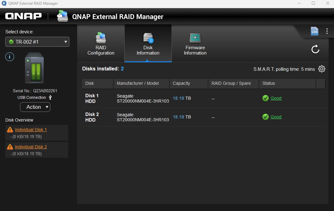 QNAP External RAID Manager QNAP TR 002 Create RAID Group Confirm