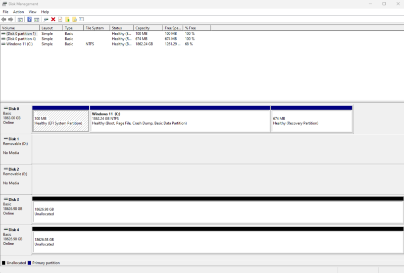 QNAP TR 002 With Two 20TB Seagate Exos X22 Partition Manager