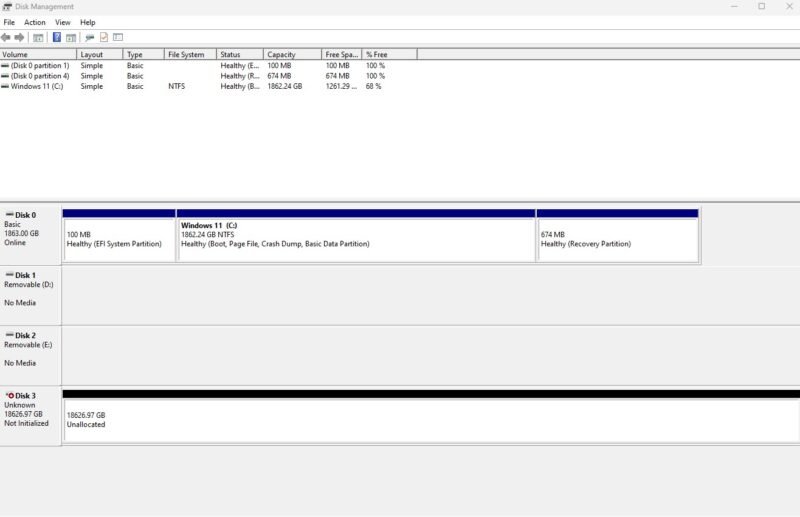 QNAP TR 002 With Two 20TB Seagate Exos X22 Partition Manager Not Initialized