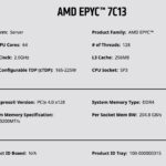 AMD EPYC 7C13 Specs From AMD Website