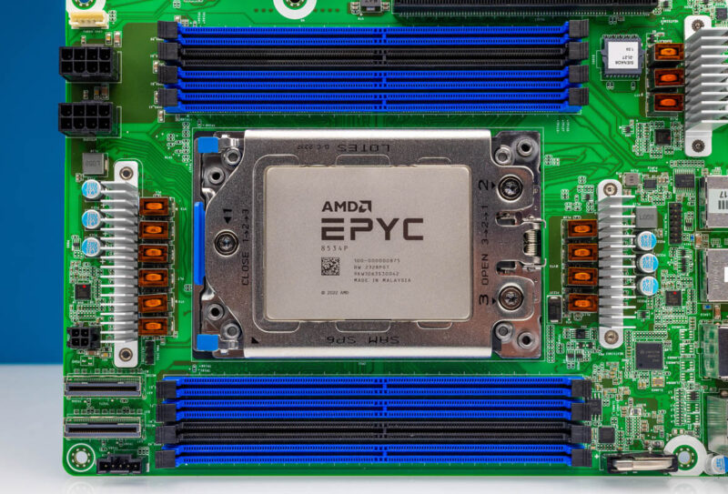 ASRock Rack SIENAD8 2L2T With AMD EPYC 8534P Installed