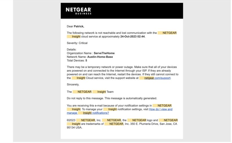 Netgear Insight October 2023 Outage In Austin