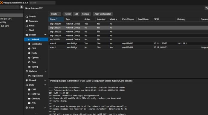 How to Assign a Second IP Address to Proxmox VE Hosts Proxmox VE With 4x Port Network Card New Network Bridge Creation Ready