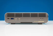 QNAP TBS-h574TX Review E1.S and M.2 Thunderbolt 10GbE NAS QNAP TBS H574TX Front With Magnetic Grill 1