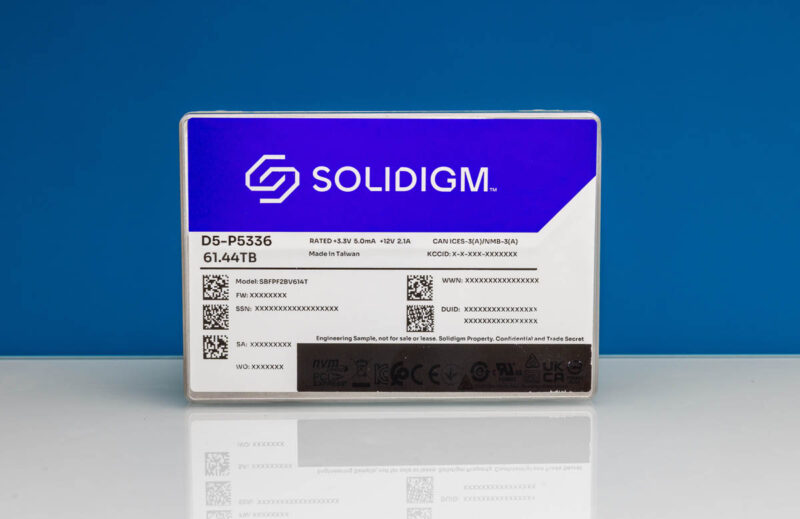 Solidigm D5 P5336 61.44TB NVMe SSD Label