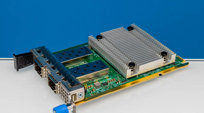 Supermicro AOC-A25G-i2SM 25GbE NIC Review Intel E810-XXVAM2 Supermicro AOC A25G I2SM Angle