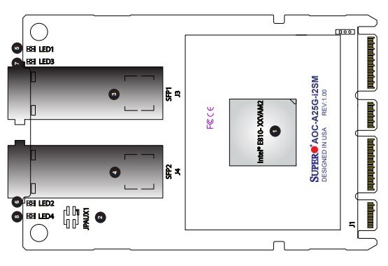 Supermicro AOC A25G I2SM Layout