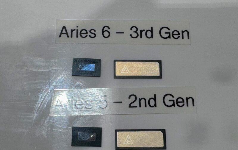 Astera Labs Aries 6 PCIe Retimer Next To Aries 5