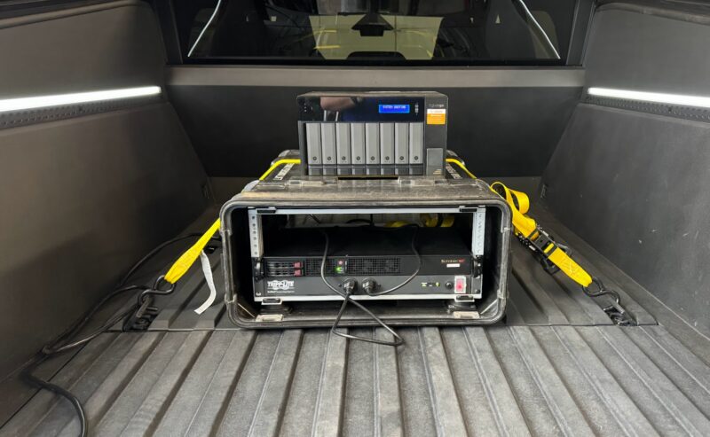 Cybertruck Mobile Data Center With QNAP HDD And Supermicro SSD Test Fitting