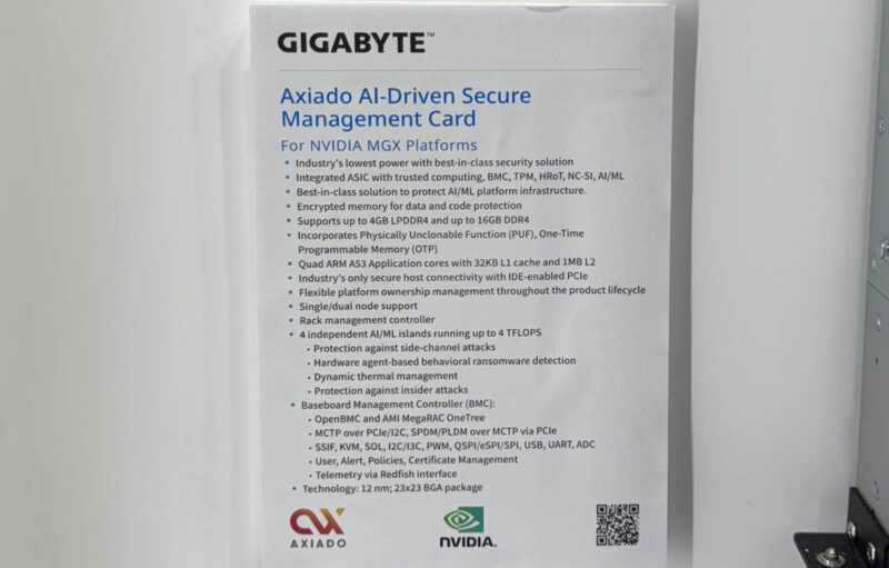 Gigabyte Axiado BMC MGX NVIDIA GTC 2024 Specs