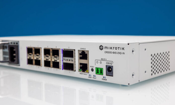 MikroTik CRS510 8XS 2XQ IN Front. Angle 2