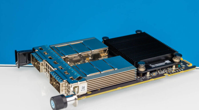 NVIDIA ConnectX-7 OCP NIC 3.0 Review 2-port 200GbE and NDR200 IB NVIDIA ConnectX 7 CX753436M OCP NIC 3.0 Angle