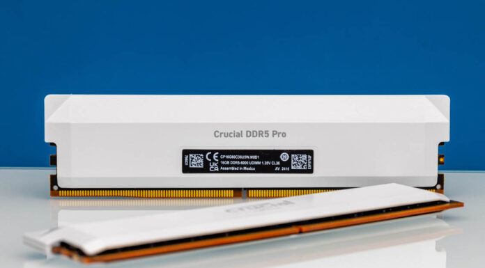 Crucial Pro DDR5-6000 UDIMM White with EXPO and XMP Crucial Pro DDR5 6000 White 16GB 5