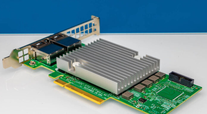 Supermicro AOC-STG-b2T Review Broadcom Dual 10Gbase-T NIC Supermicro AOC STG B2T Angle