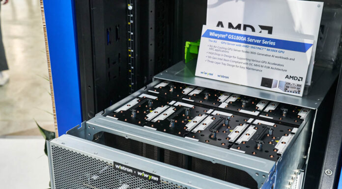 Wiwynn Shows Intel Gaudi 3 and AMD Instinct MI300X AI Systems at Comptuex 2024 Wiwynn GS1800A Server Series In Rack With MI300X Out