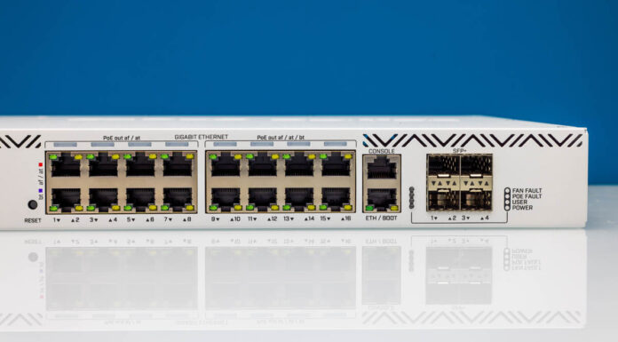 MikroTik CRS320-8P-8B-4S+RM Review MikroTik Gets PoE Serious MikroTik CRS320 8P 8B 4S+RM Management And Console Ports
