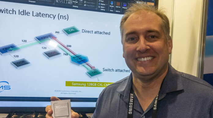 XConn Shows its CXL 2.0 and PCIe Switch Off at FMS 2024 XConn CXL 2.0 Switch With Patrick At FMS 2024 1