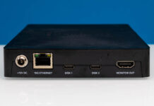 Blackmagic Cloud Pod 10GbE USB SSD Sharing Device Blackmagic Cloud Pod Rear Ports