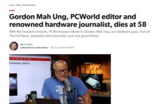 We Lost a Great One Gordon Mah Ung Gordon Mah Ung